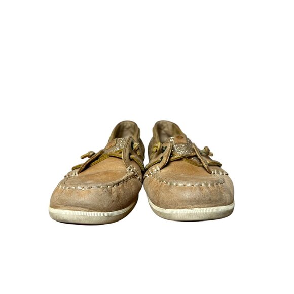 Sperry Top-Sider Coil Ivy Gold Sparkle Leather Boat Shoes Women’s 8M - Picture 5 of 10